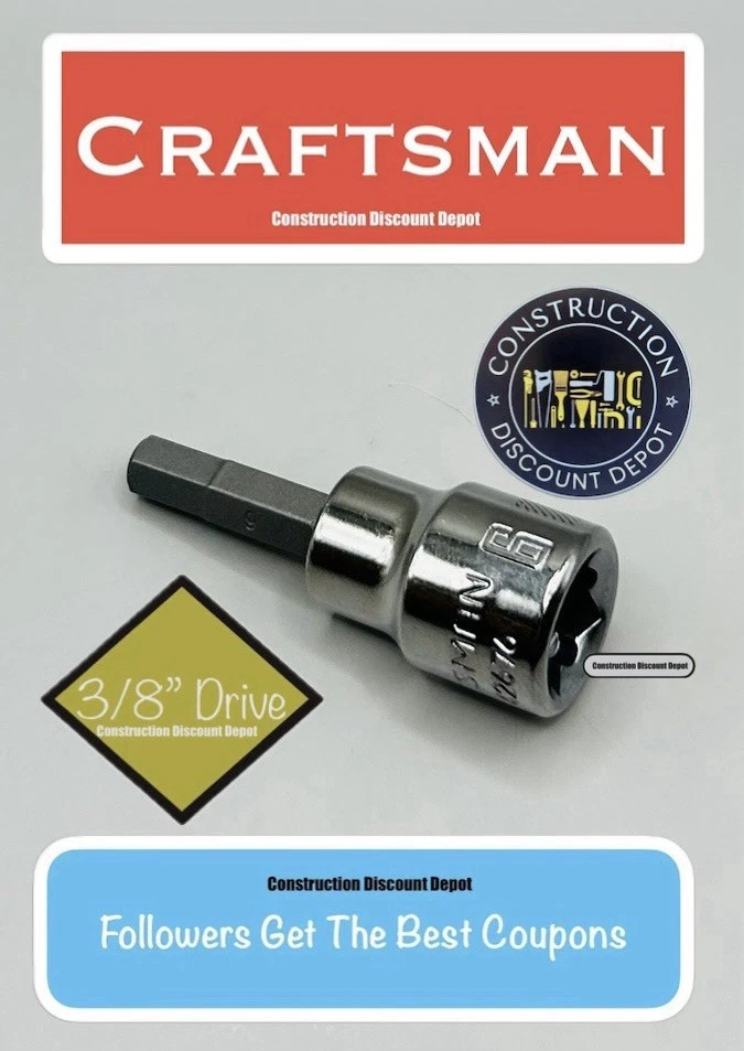 6MM CRAFTSMAN CMMT42676 Hex Allen Bit 3/8-in Drive Shallow Socket Ratchet - Image 1 of 1
