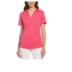 PGA Tour Womens Size Small Airflux Short Sleeve Golf Polo Shirt Pink Lemonade - Picture 1 of 9