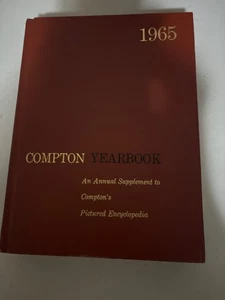 Vintage 1965 Compton Yearbook Encyclopedia Supplement Historical Reference Book - Imagen 1 de 7