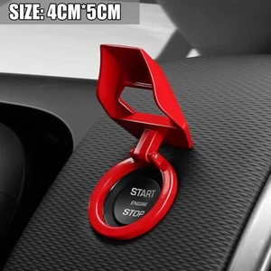 Universal Car Engine Start Stop Push Button Switch Cap Cover Decor Red Trim - Bild 1 von 9