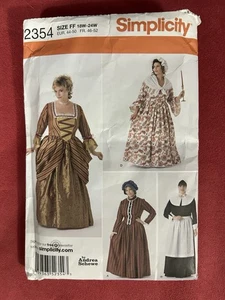 Simplicity 2354 Pattern Colonial Halloween Costumes 18W-24W Plus Size FF Uncut - Picture 1 of 4