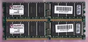 1GB 2x512MB PC-2100R DDR-266 ECC REG KINGSTON KVR266X72RC25L/512 Ram Memory Kit - Picture 1 of 2