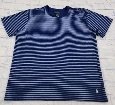 Polo Ralph Lauren PARA HOMBRES TALLA L Camiseta Azul Blanco Rayas Mezcla de Poli Poni Blanco  Foto 1 de 4