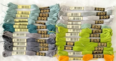 DMC 25 Mouline Special 8M Embroidery Thread Lot of 24 Assortment Colors New - Image 1 of 3