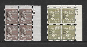 UNITED STATES SCOTT 812 - 813 MNH PLATE BLOCK/4 - 1938 FIFTH BUREAU ISSUE - Picture 1 of 2