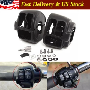 Black Motorbike Handlebar Control Switch Housing Kit for Harley Touring Models - Picture 1 of 14
