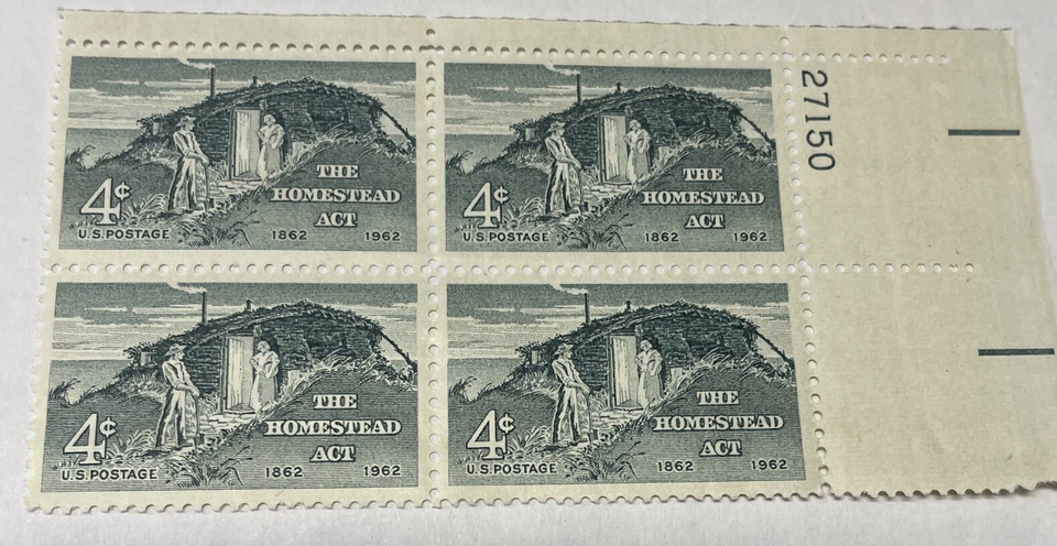 Scott Stamp # 1198 (4c), HOMESTEAD ACT CENTENARY,  Plate Block of 4  MNH  OG - Image 1 of 1