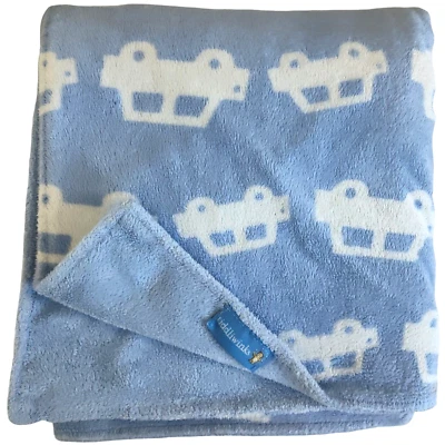 Tiddliwinks Blue White Car Baby Blanket htf Lovey Security Fleece Boy - Image 1 of 3