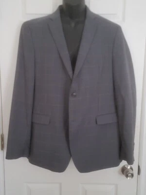 Blazer Abrigo Deportivo Penguin 44L 2 Botones Azul Marino Ventana Mezcla Lana Marrón Cuadros Foto 1 de 4