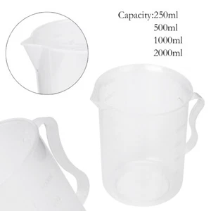 1pz Misurino Plastica Bianco 250ml,500ml,1000ml,2000ml - Foto 1 di 22