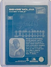 1/1 BENGIE MOLINA 2001 PACIFIC CARD #9 PRINTING PLATE LA ANAHEIM ANGELS CATCHER