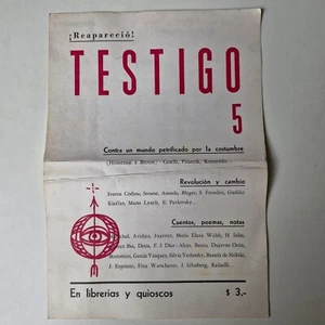 Afiche / Poster - Revista Testigo - Pizarnik, Seoane, etc. - Bild 1 von 1