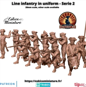 American Revolution Line Infantry in Uniform - Series 2 (3D PRINTED) - Picture 1 of 2