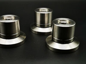 4x Solid Steel 70x50mm HiFi Speaker AMP Isolation Spike Stand Feet Base ceraball - Picture 1 of 3