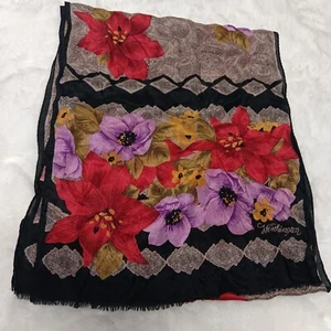 Worthington 100% silk multi-colored floral womens scarf (small flaw) - Bild 1 von 14