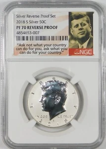 2018-S-S 50c Proof Kennedy Silver Half Dollar PCGS PR70 Reverse Proof - Picture 1 of 2