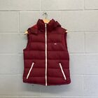 Jack Wills Red Quilted Puffer Body Warmer Gilet Sleeveless Down Coat Size UK 12