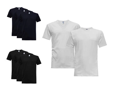 3x / 5x PACK t-shirt NOTTINGHAM cotone 100% maglietta UOMO girocollo scollo a v - Immagine 1 di 2