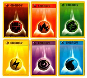 Set of 6 Pokemon ENERGY Cards FIGHTING Fire GRASS Lightning PSYCHIC Water 97-102 - Picture 1 of 2