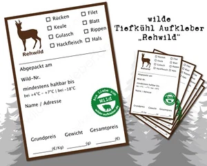 wilde-Aufkleber Rehwild Etiketten Wildfleisch - Bild 1 von 5