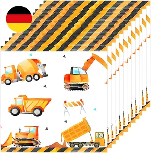 40 Stück Servietten Bagger, Baustelle Servietten Kindergeburtstag Tischdeko, Qua - Bild 1 von 7