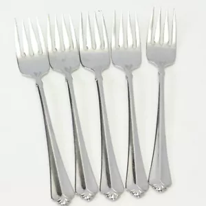 Oneida Juilliard Salad Forks 6 7/8" Heirloom Cube Stainless Lot of 5 - Picture 1 of 7