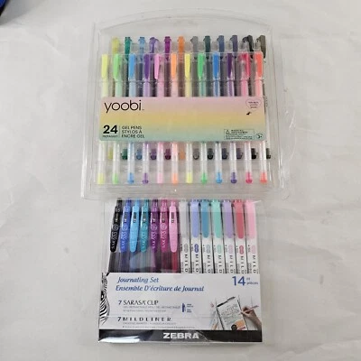 Yoobi Gel Pens Multi Color 24 Pack & Zebra Midliner Journaling Set 14ct ONE USE - image 1 of 4