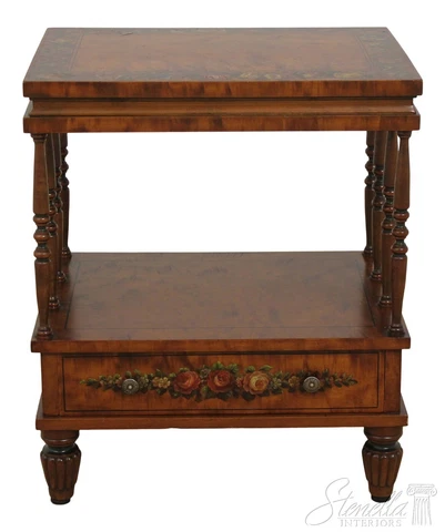 56516EC: Vintage Paint Decorated English Edwardian Occasional Table Cover