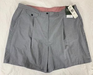Neu Lauren Ralph Lauren "PALM BEACH" marineblau/weiß plissierte Damenshorts 22W - Bild 1 von 16