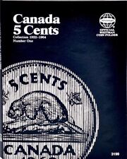 Whitman Blue Coin Folder Canada Canadian 5 Cents Vol 1 1922 1964 Mini Album 3199