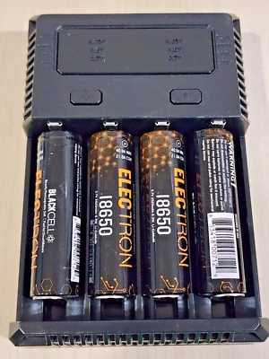 4 Blackcell HIGH DRAIN 40.9a max  2523 mAh 3.7v BATTERY with NITECORE i4 CHARGER - Image 1 of 4