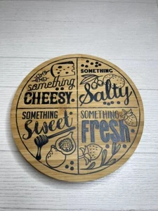 Lazy Susan Bamboo Tray Cheesy Salty Sweet Fresh 10” - Picture 1 of 2