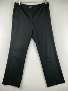 Wrapper A-list Dress Pants Womens 13/14 Black Flat Front Polyester Dark Wash - Picture 1 of 10
