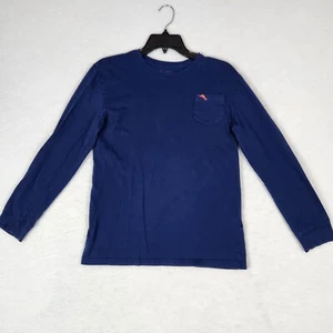 TOMMY BAHAMA Boy's Long Sleeve Pocket T-Shirt Size 2XL (16) Blue With Coral Logo - Picture 1 of 7