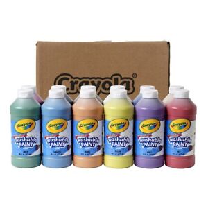 Crayola Washable Paint, Assorted Colors, 16 oz, Set of 7