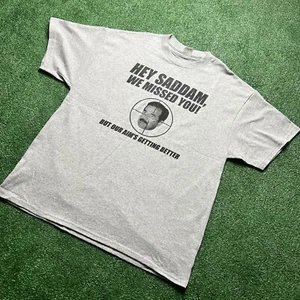 RARE Vintage US Army Saddam Hussein Arafat Kaddafi Parody T-Shirt Size X-Large - Picture 1 of 11
