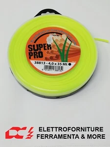 SUPER PRO Filo Decespugliatore 4mm bobina 35mt taglaerba matassa Giallo - Imagen 1 de 4