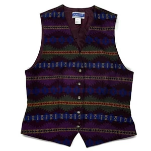 Pendleton Vest Womens Southwest Sz 6 Western Button Front Aztec Virgin Wool USA - Picture 1 of 9