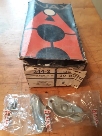 *RARE * Vintage NOS Box Lot Mid Century Modern AJAX  SASH LOCK Hardware 244-2 Cover