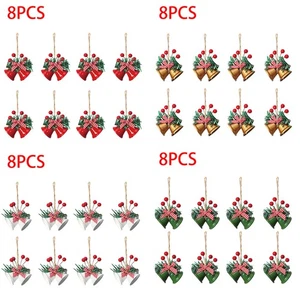 8Pcs Metal Christmas Bells Tree Hanging Ornaments Jingle Bells Pendants Festival - Picture 1 of 27