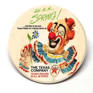 Texaco Spring Check Up Clown Advertising Pocket Mirror Souvenir - Picture 1 of 2