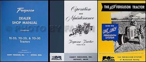 1948 1949 1950 1951 Ferguson TO20 Set of 3 Shop Manual Owner Manual Brochure - Picture 1 of 1