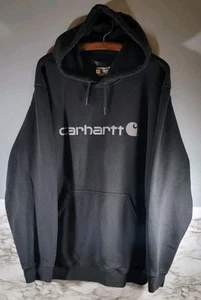 Carhartt Loose Fit Black Pullover Hoodie / TS0074-M / Men's Size XL - Picture 1 of 7