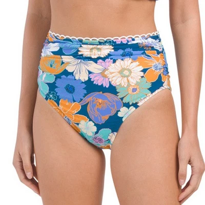 Parte inferior de natación PROFILE BY GOTTEX sol naciente azul floral tiro alto 12 14 16 NUEVO Foto 1 de 4