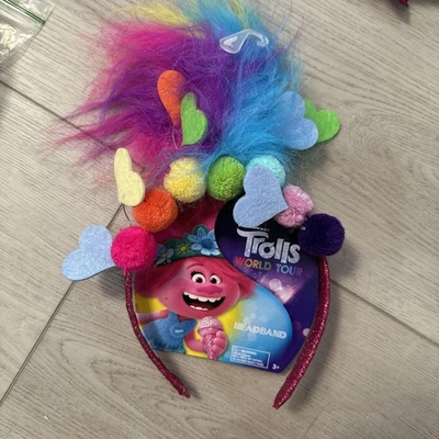 DreamWorks Poppy Trolls World Tour Wearable Headband Colorful Multicolored  NEW! - Image 1 of 2