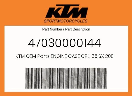 KTM Genuine Engine Case Cpl. 85 Sx 2008 - 47030000144 - Image 1 of 4