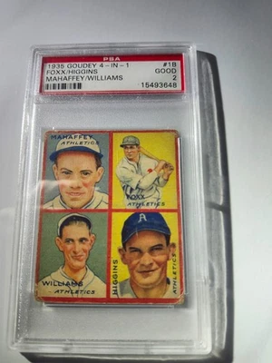 Goudey 1935 4 en 1 Mahaffey/Foxx/Williams/Higgins #1B PSA 2 Foto 1 de 3