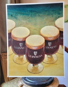 Pintura original vintage Guinness Beer Pub Bar a bordo - artista de Wisconsin - Imagen 1 de 5