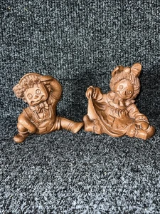 Raggedy Ann and Andy Red Mill Handcrafted Wooden Figures Vintage 1989 - Book End - Picture 1 of 7