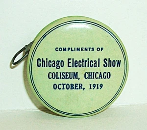 Oct. 1919 Chicago Electrical Show Coliseum Complimentary Celluloid Tape Measure - Picture 1 of 4